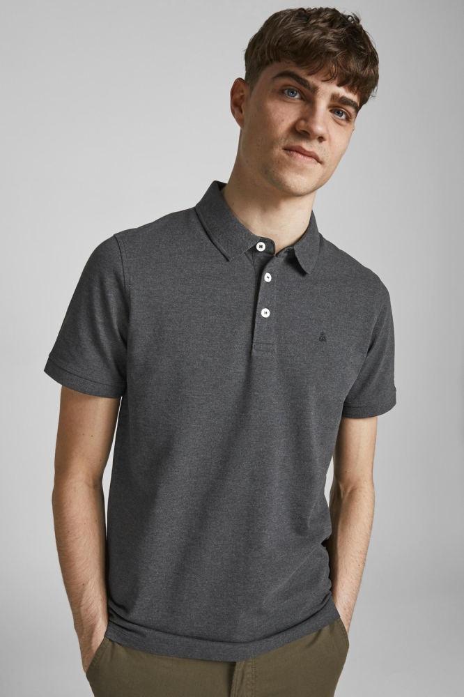 JJEPAULOS POLO SS NOOS 12136668 Dark grey/Tonal/Black